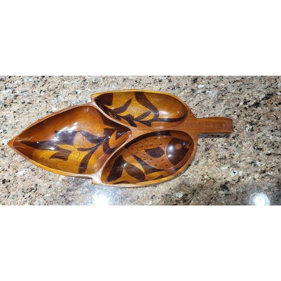 Wooden Serving Divided Tray St. Lucia 18" Length - Picture 5 of 16